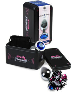 Plug anal metal pequeño azul con bolsa