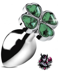 Alternative view of Lucky clover gem -plug anal largo , trebol plata