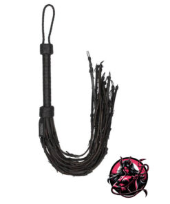 Flogger de cuero natural y adornos de alambre